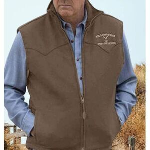 Yellowstone Dutton Ranch Dri Duck Brown Logo Vest Size Medium